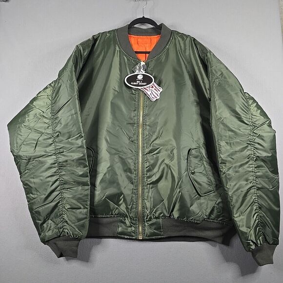 Rothco MA-1 Flight Jacket Tactical Bomber Coat Reversible Orange MA1 Air Force